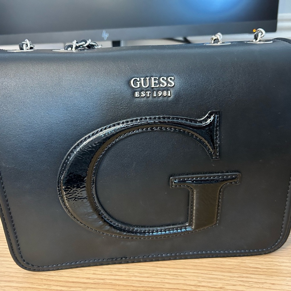 Guess Black Shoulder Bag with Logo